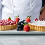 Home 16 제과 경력직 인터뷰 질문 대비 - **Prompt:** A diverse, gender-neutral pastry chef, immaculately dressed in a clean, crisp chef's jac...